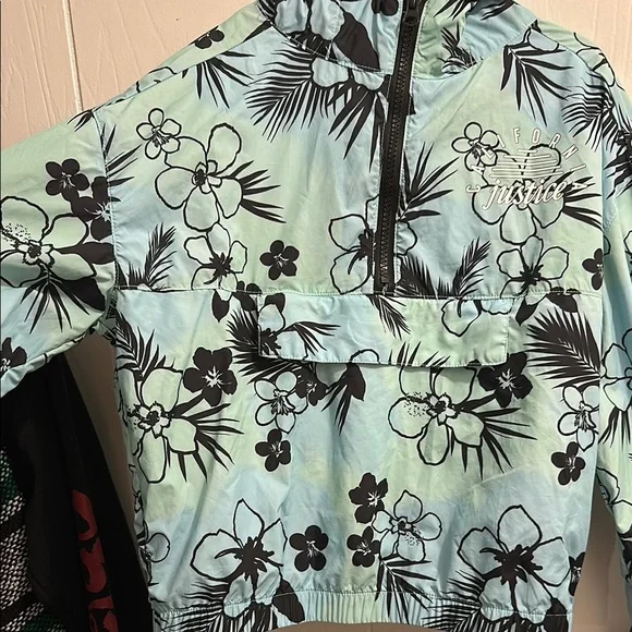 Justice Blue and Black Hooded Raincoat with Elastic Waist - Picture 3 of 10